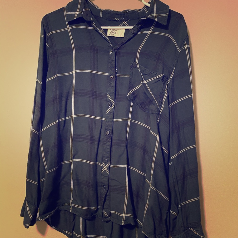 Slouchy Green Plaid shirt